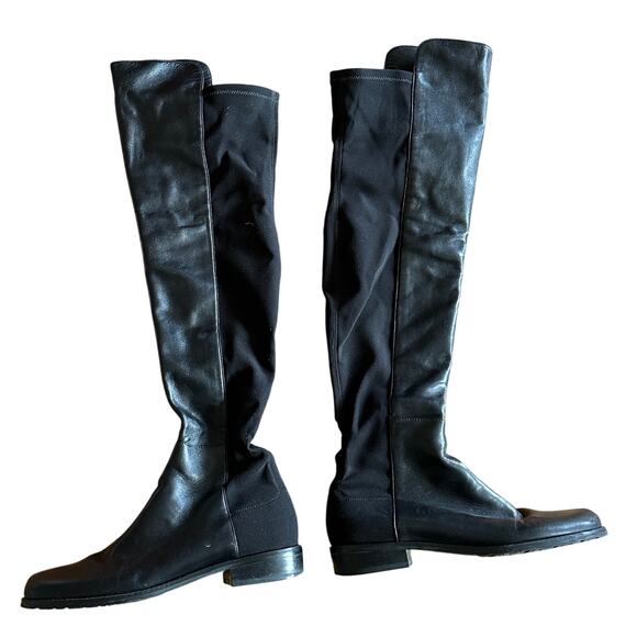 STUART WEITZMAN 5050 Leather OTK Boot Black Sz 5 - Picture 8 of 14